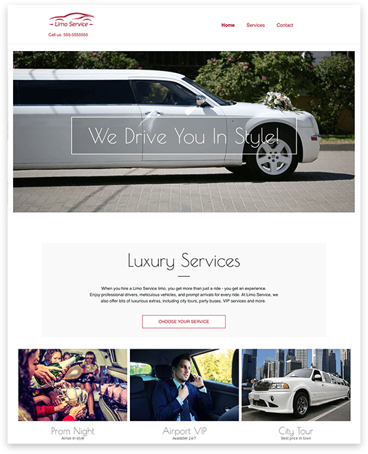 web design for limo service