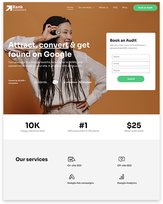 web design for seo consultant