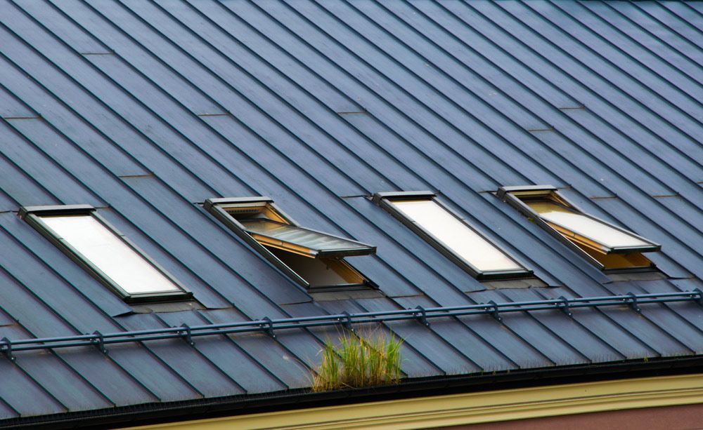 A Roof With A Row Of Skylights On It — Topflite Roofing In Kiama, NSW