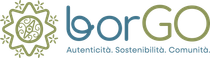 borGO logo in Adriatic blue and Mediterranean olive green, representing sustainable and authentic travel experiences in Abruzzo villages.