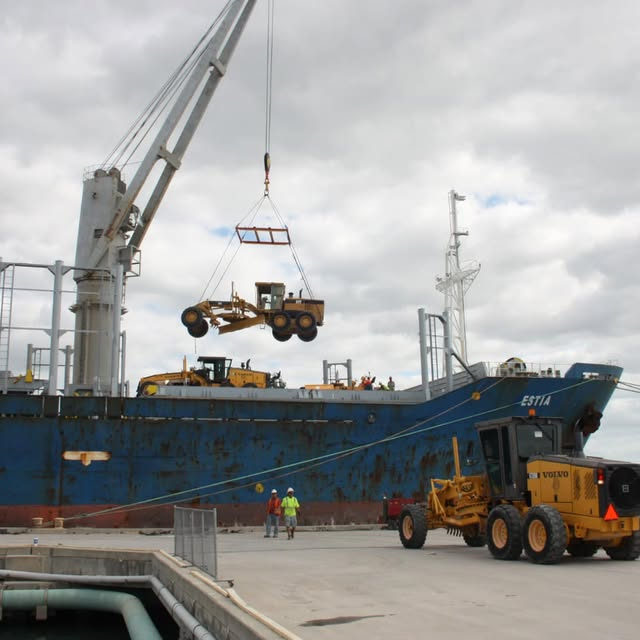 overhead of equipment loaded onto ship