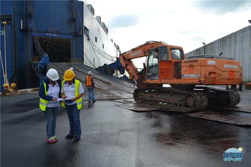 construction equipment with wheels about to be delivered