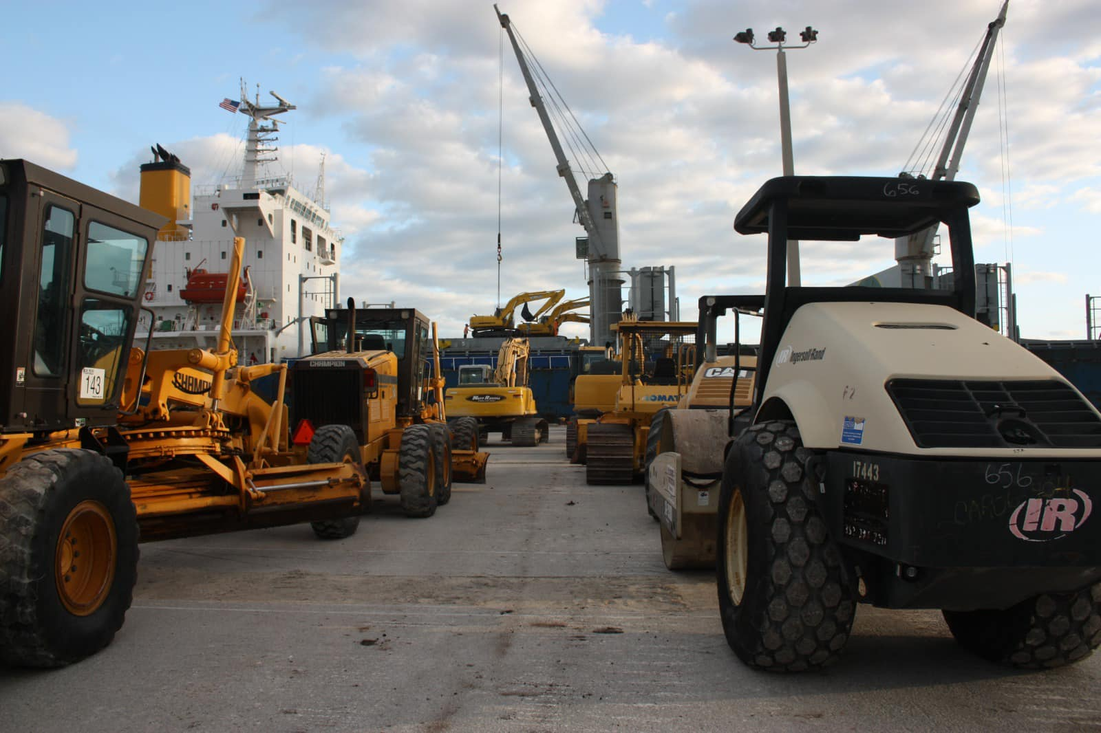 containers loaded onto ship