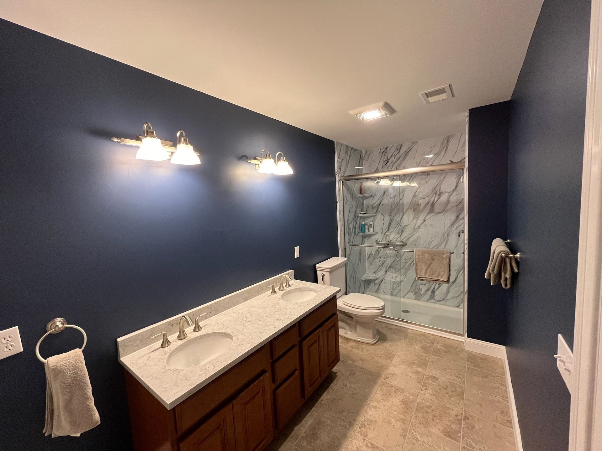 Bathroom freshly painted by Capital Painters