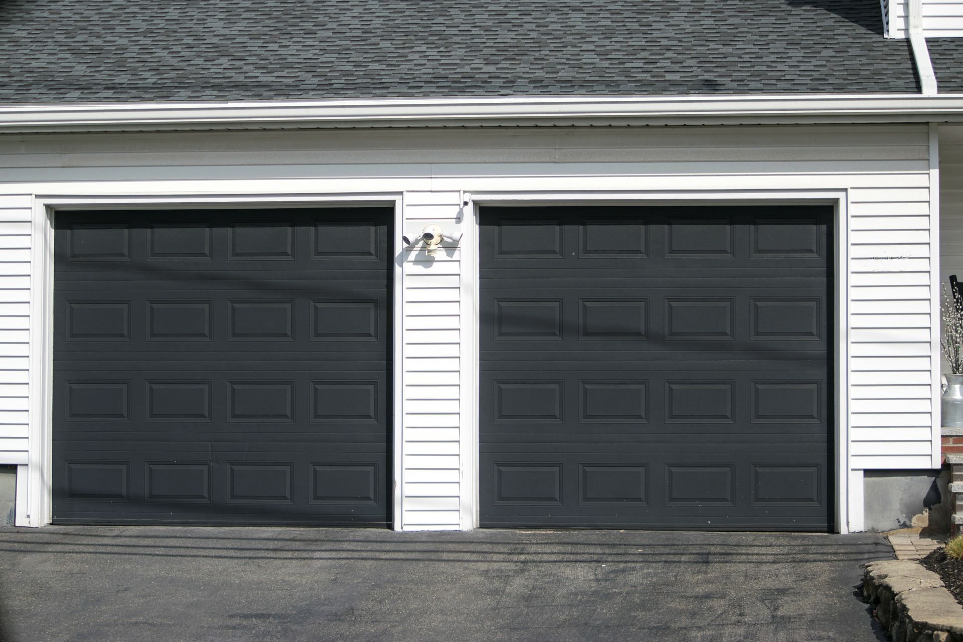 Garage Door Painted Black
