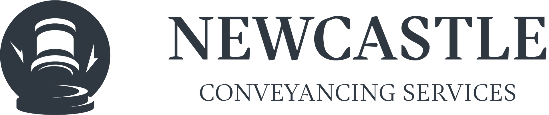 A black and white logo for newcastle conveyancing services