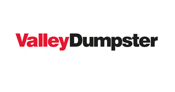 ValleyDumpster logo in red and black on a white background