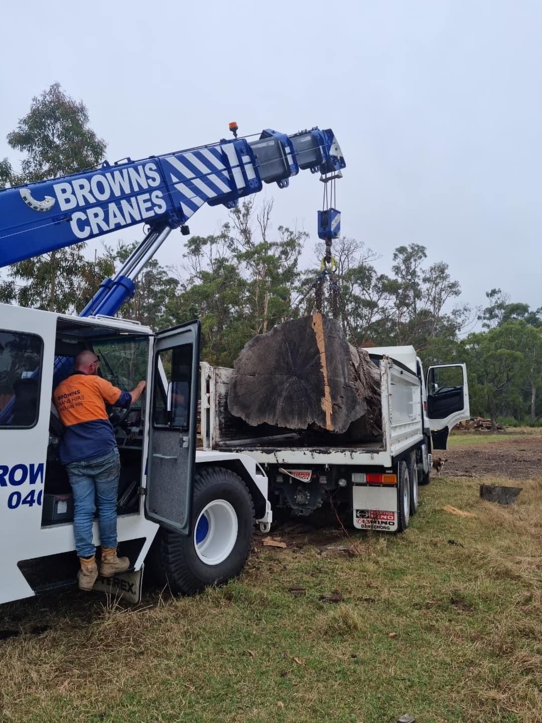 Franna Crane Truck Red Lift — Pakenham, VIC — Browns Cranes