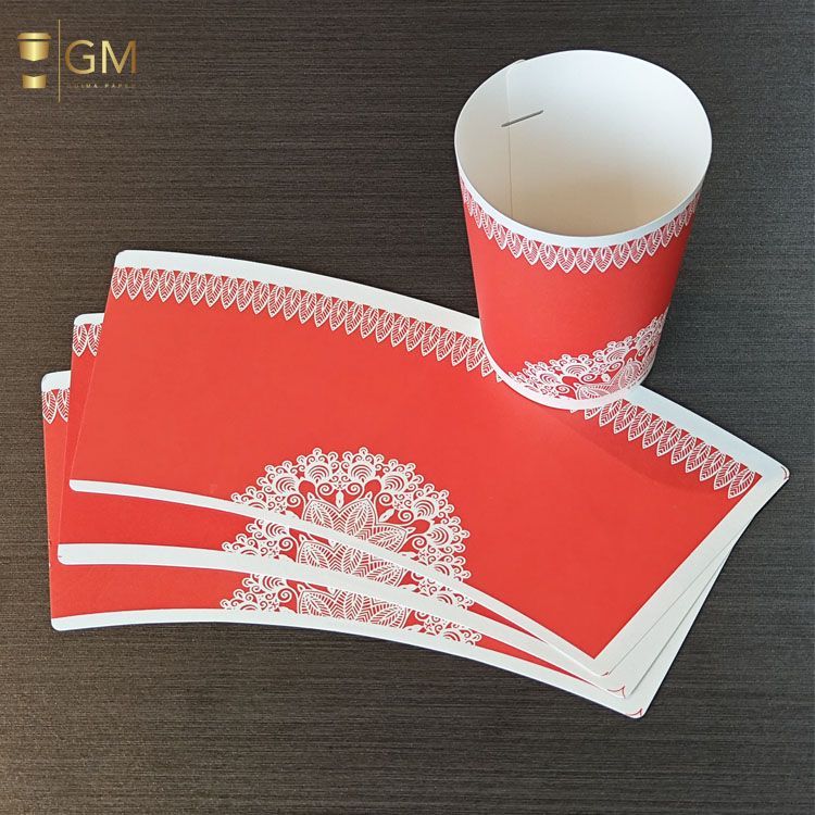 Printable Paper Cup Fan Blanks for Coffee & Tea Cups 7oz
