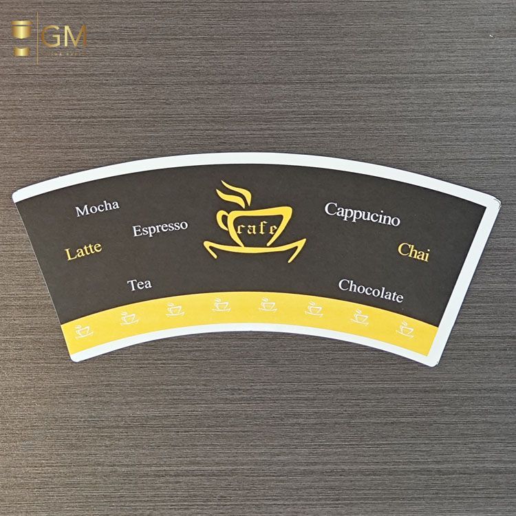 Printable Paper Cup Fan Blanks for Coffee & Tea Cups 8oz