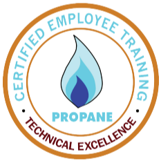 A certified employee training logo for propane technical excellence