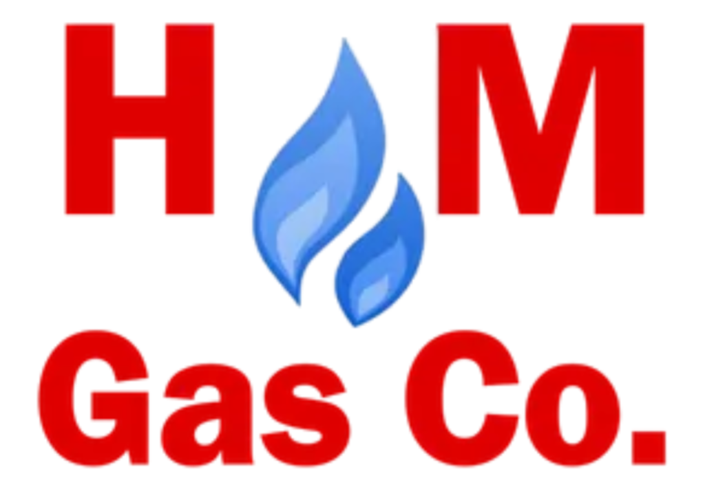 A logo for a company called h & m gas co.