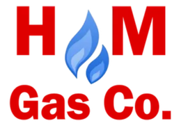 A logo for a company called h & m gas co.