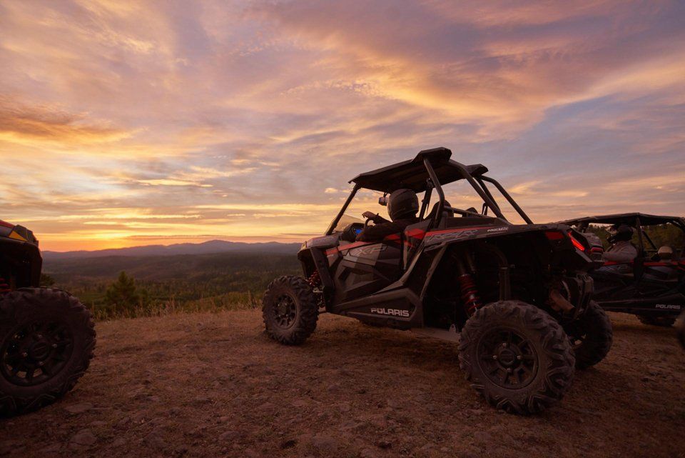 Polaris RZR parked on off-road trail at Redington Pass in Tucson