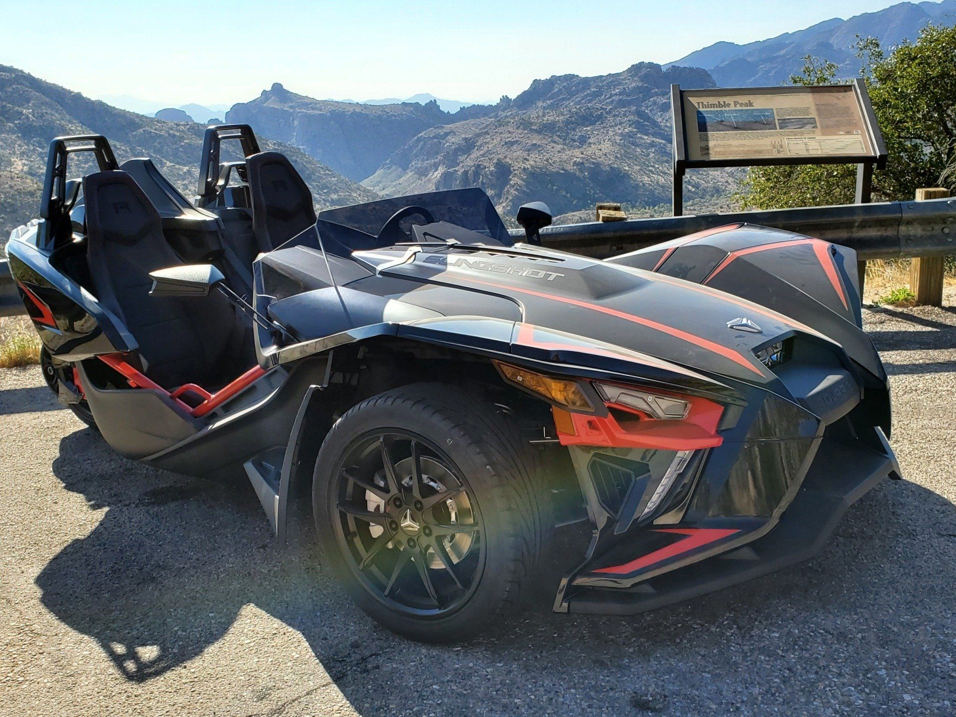 Polaris Slingshot from Tucson Adventure Rentals Parked at Lookout