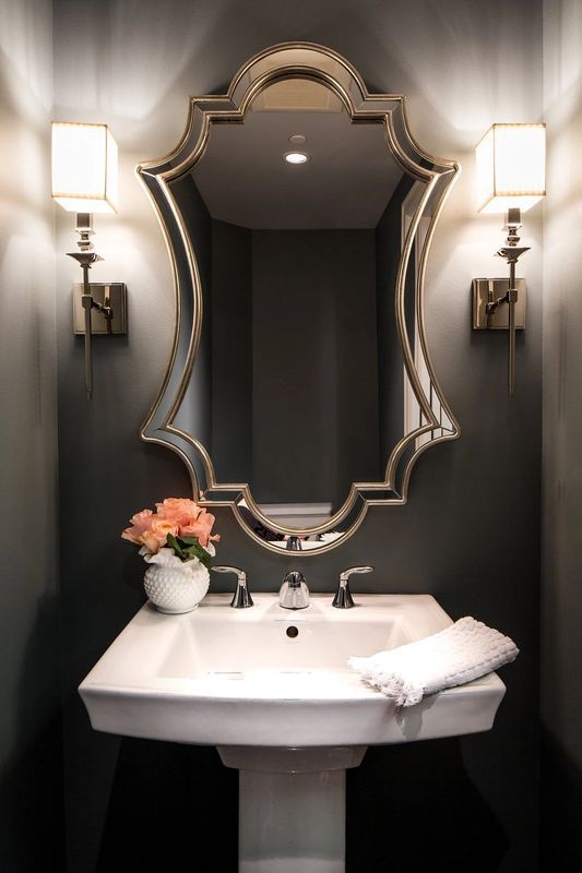 Elegant Mirror In A Bathroom — Seattle, WA — Blend Interior Design Studio