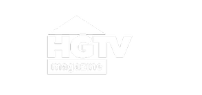 A white logo for a company called hdtv hanging on a white wall.