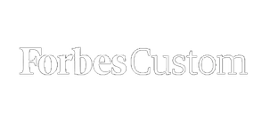 The forbes custom logo is white on a white background.