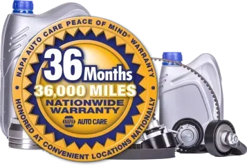36 Months or 36,000 Miles NAPA Warranty Badge | Fast Lane Auto Repair