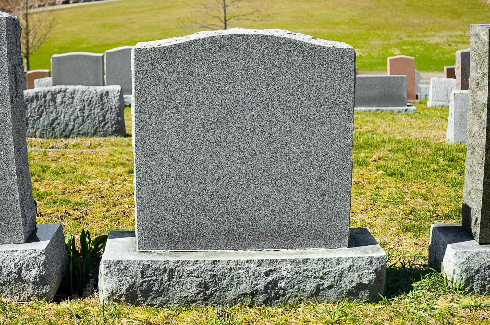 A Blank Tombstone In A Cemetery — Rohnert Park, CA — North Bay Monument