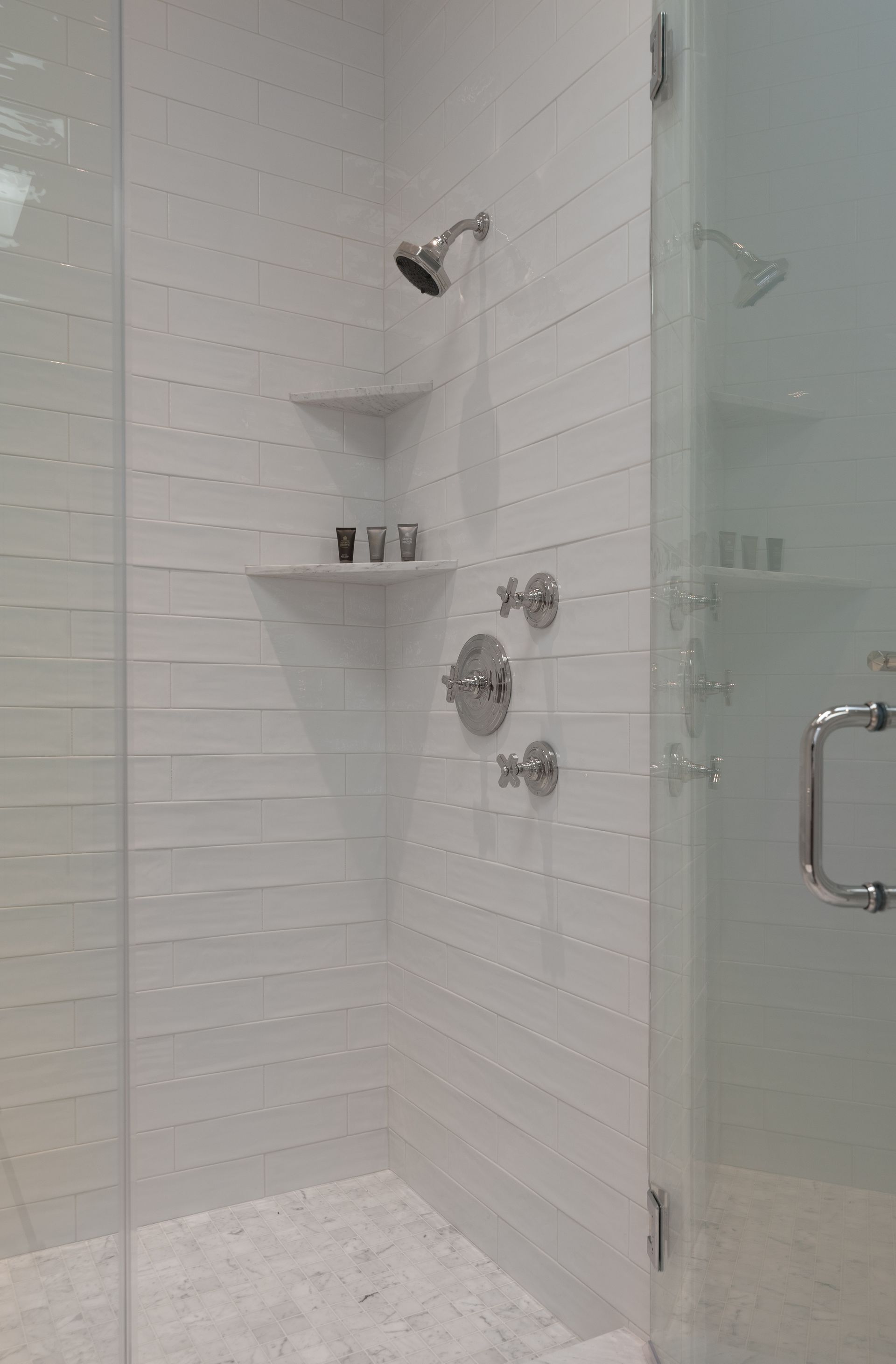 Bathroom With White Tiles — Rohnert Park, CA — North Bay Monument