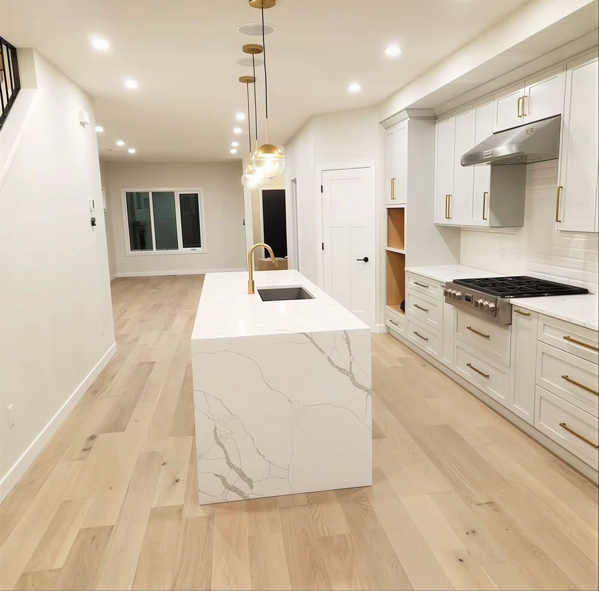 Electrical wiring and lighting installation during kitchen renovation in Edmonton