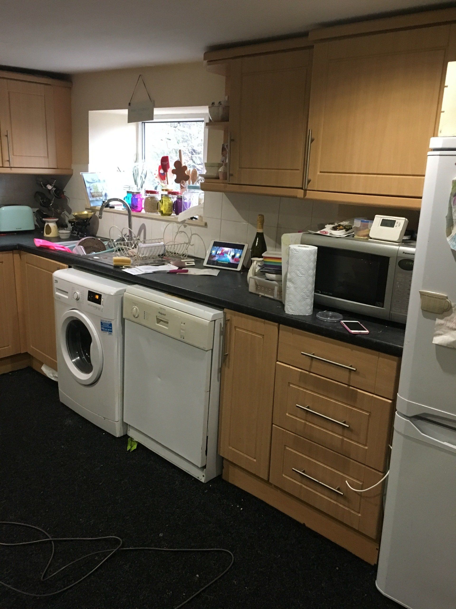 Cluttered kitchen window