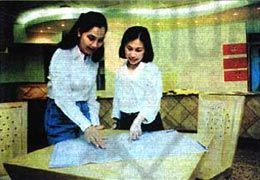 Cabalen president Maritel Nievera with architect Popi Laudico at Cabalen Robinson's Place.