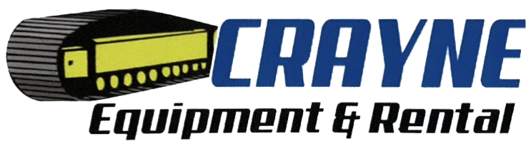 A logo for crayne equipment and rental with a crane on it