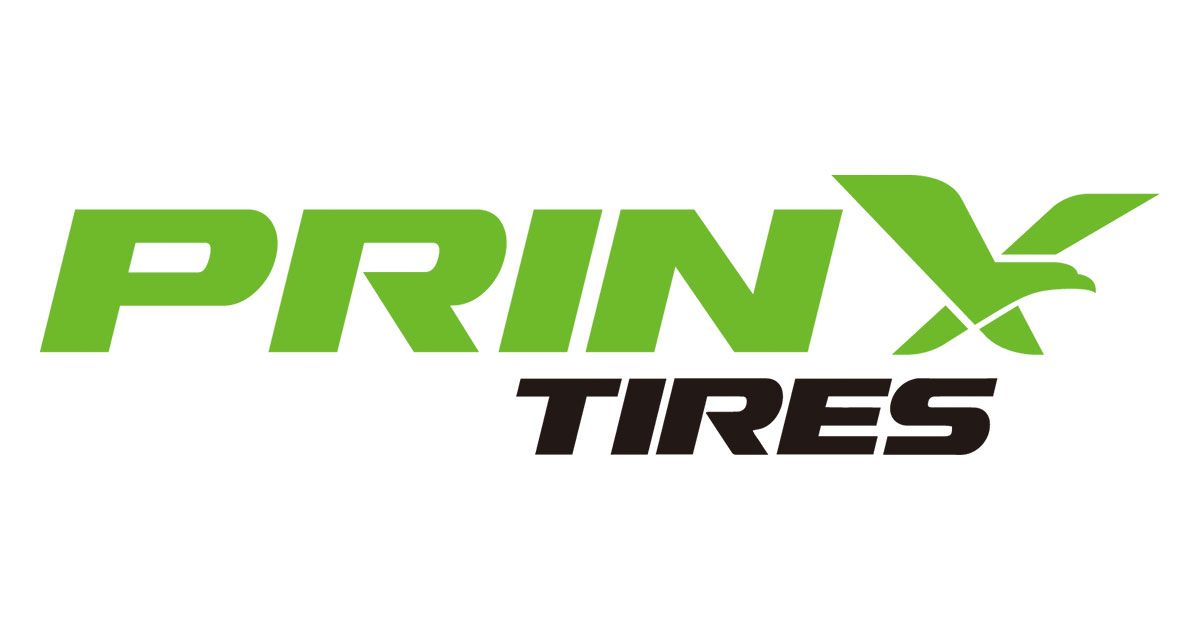 The logo for prinx tires is green and black on a white background.