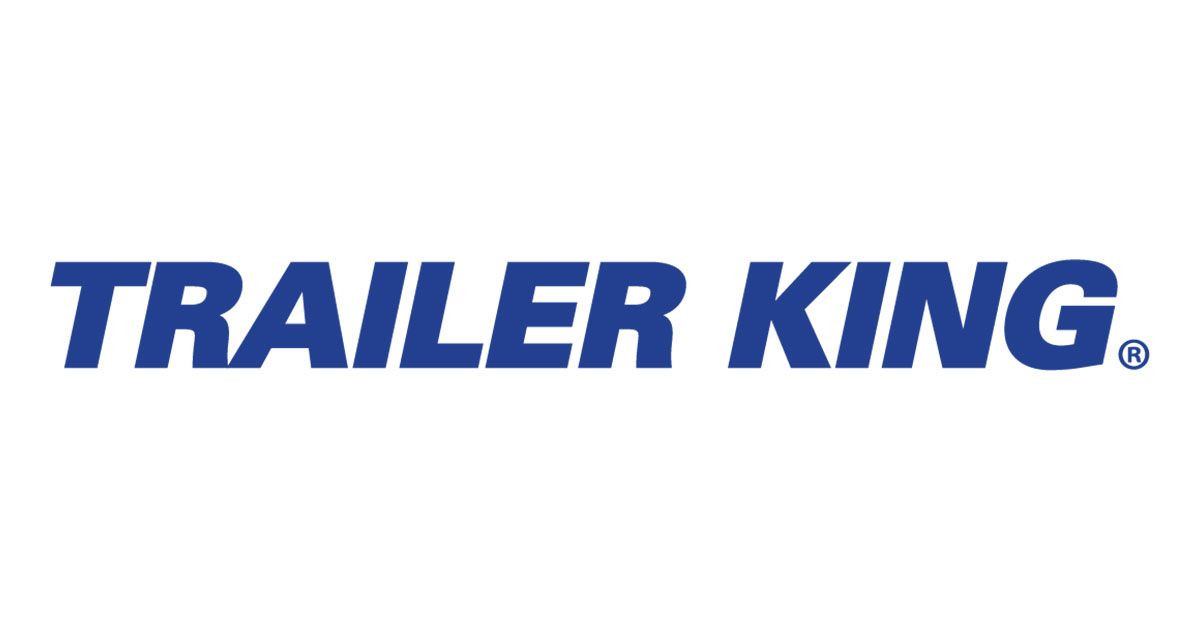 The trailer king logo is blue and white on a white background.