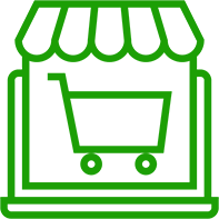 Vendita di cosmetici icona di negozio con carrello