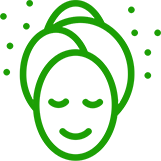 Rimedi per la bellezza icona di ragazza con asciugamano avvolto sui capelli