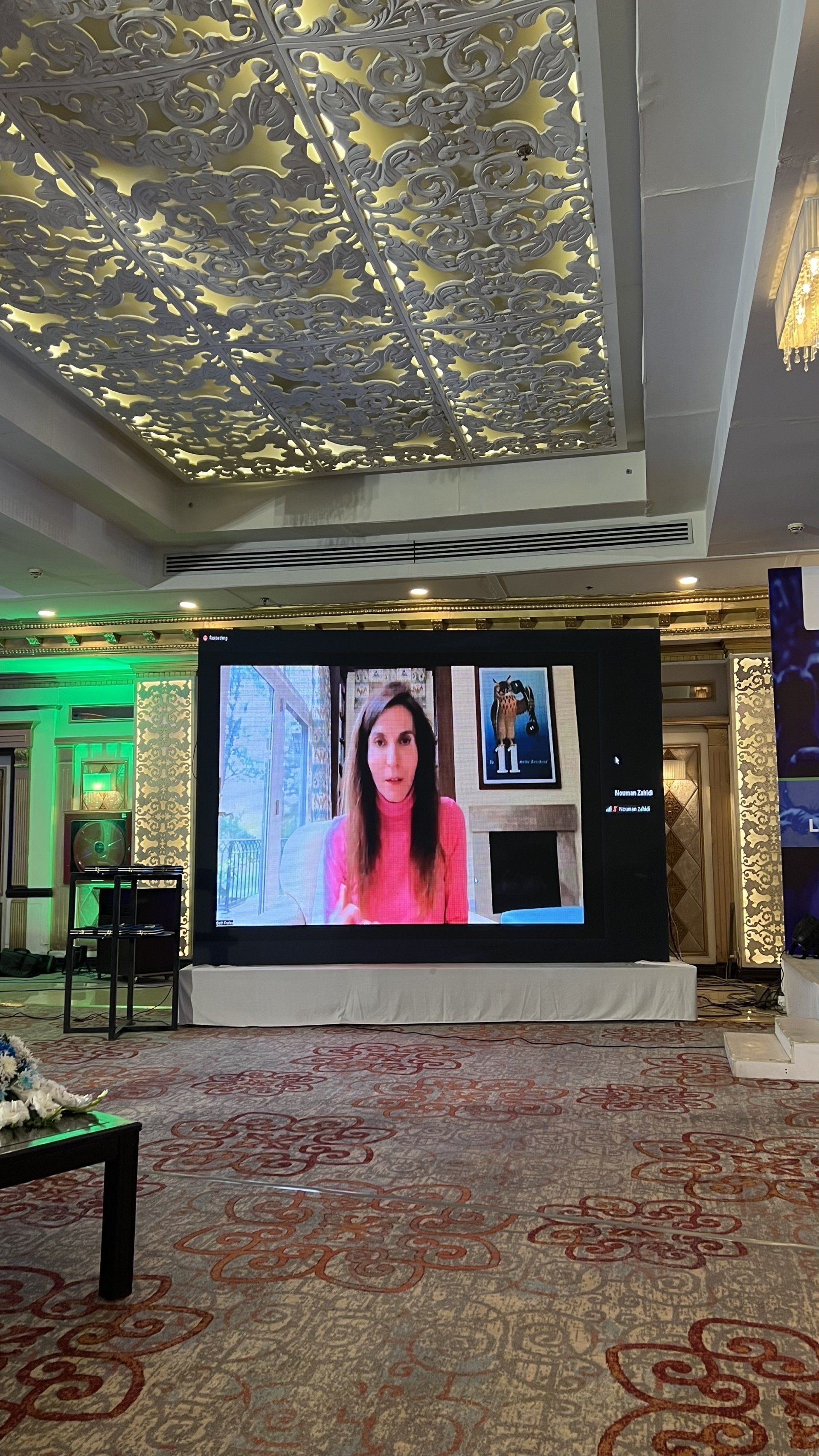 Dr. Frates presented at the  Pakistan Association of Lifestyle Medicine Conference on October 28, 2022. Her colleague sent her a photo of zooming in from Boston.