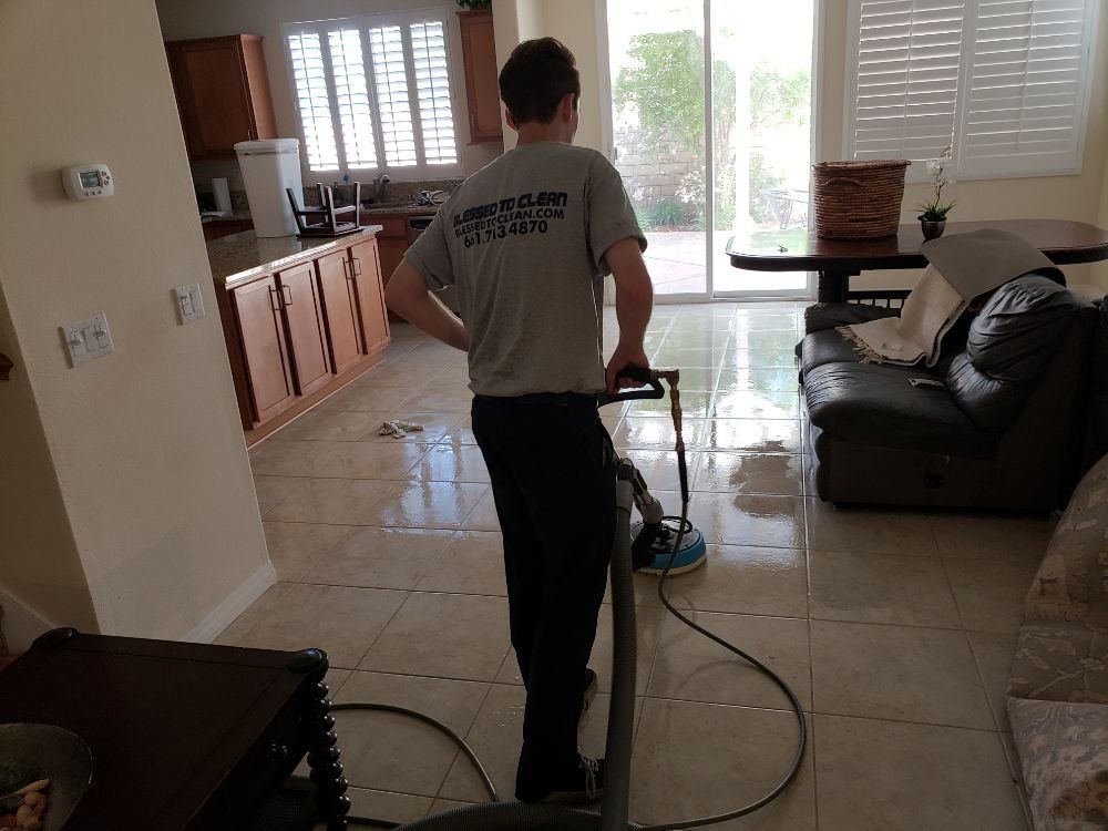 Removal — Man Using Floor Scrubbing Machine in Santa Clarita, CA