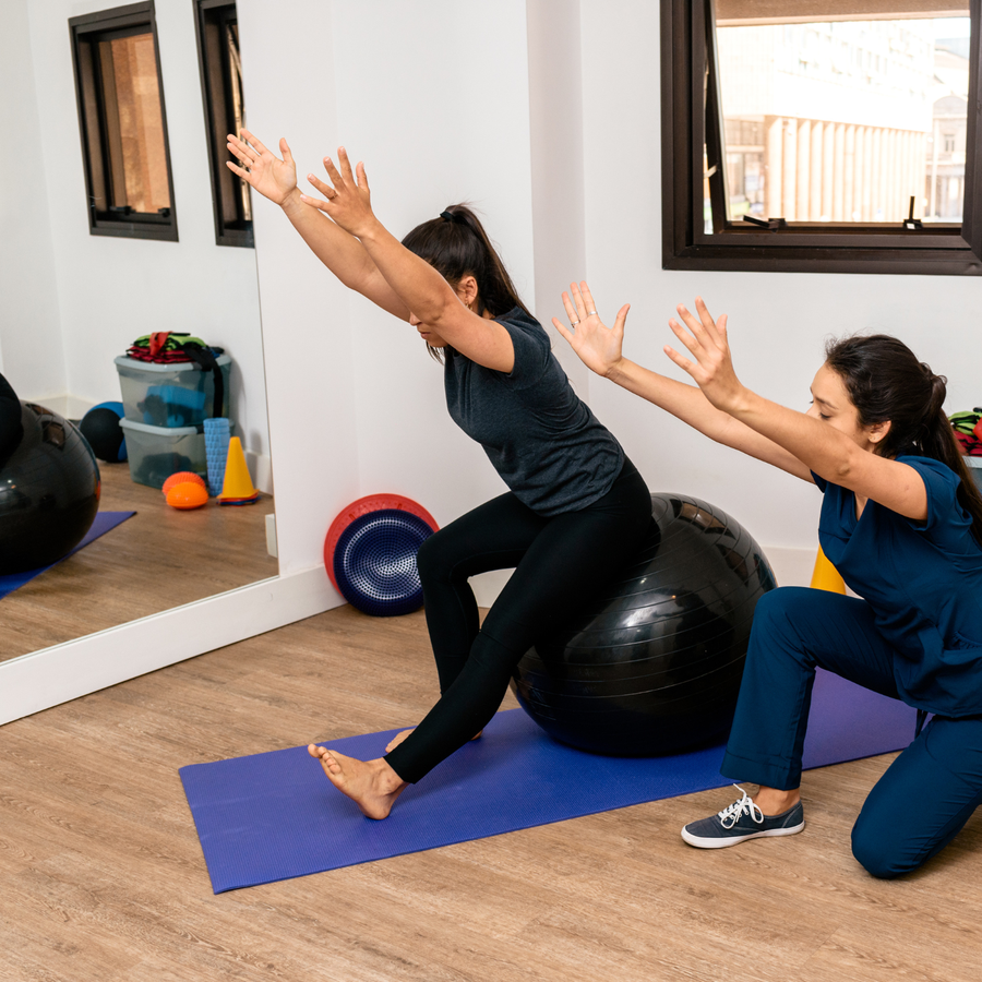 Physical therapy session with a female patient