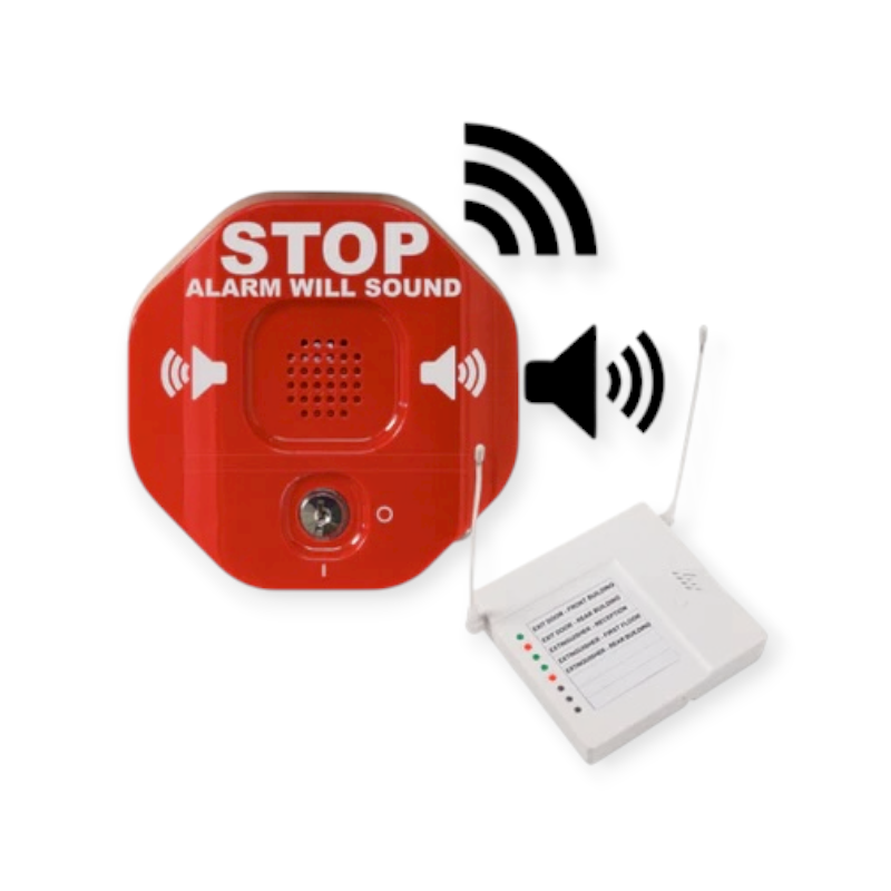 STI 6400WIR8 draadloos Exit Stopper deuralarm met 8-kanaals ontvanger