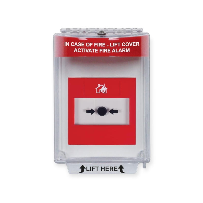 STI-13010FR universele handmelder Stopper, inbouw, rood