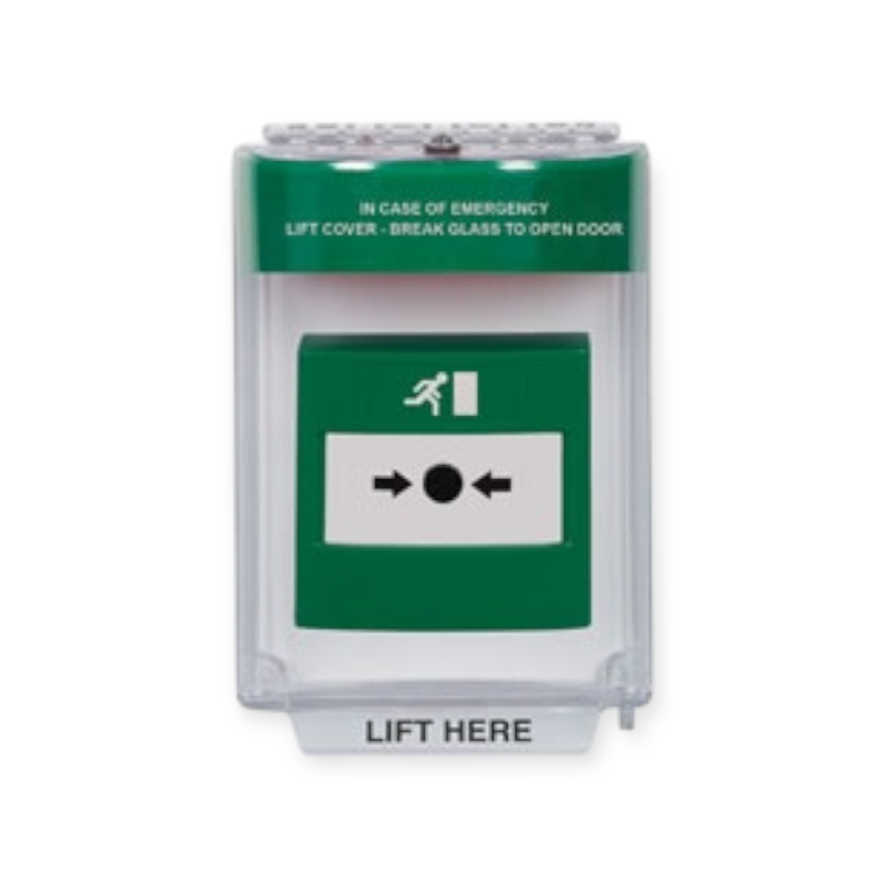 STI-13020EG universele handmelder Stopper, inbouw, groen met alarm