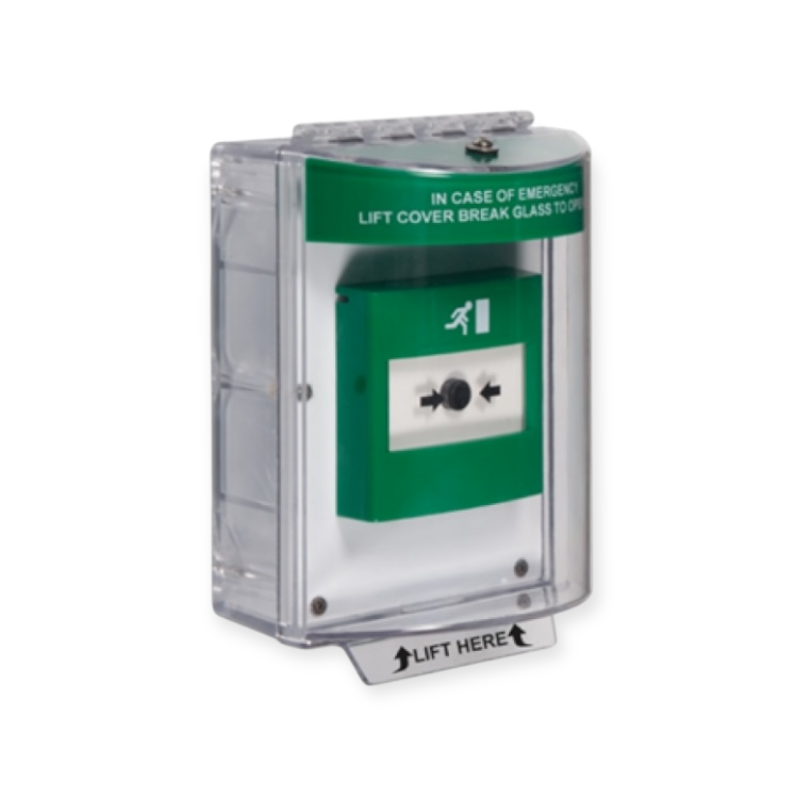 STI-13710EG enviro IP66 stopper, groen, backbox met open montageplaat