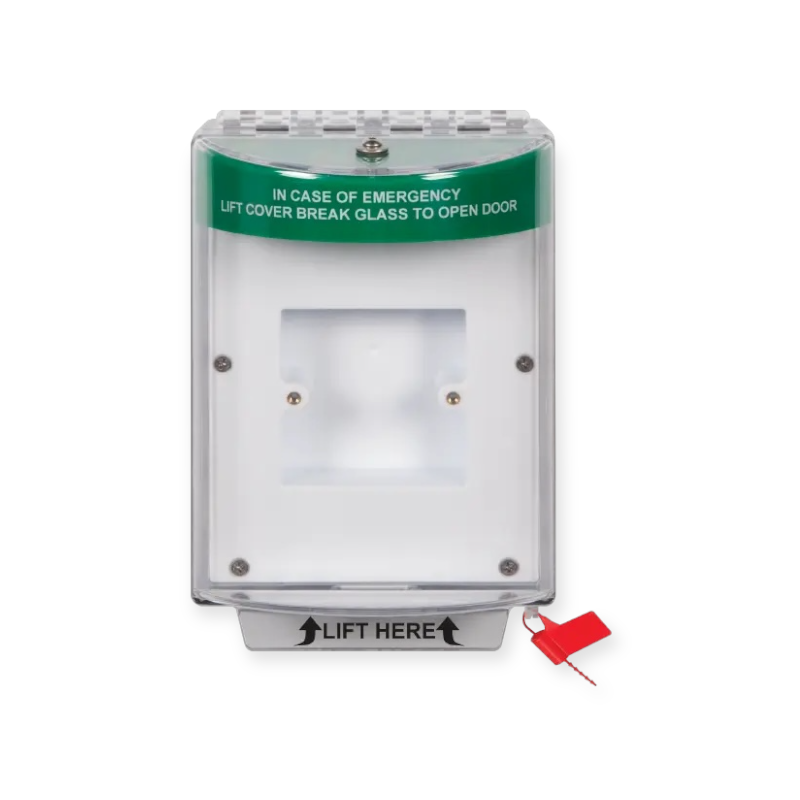STI-13720EG enviro stopper IP56, groen, met alarm, backbox met open montageplaat