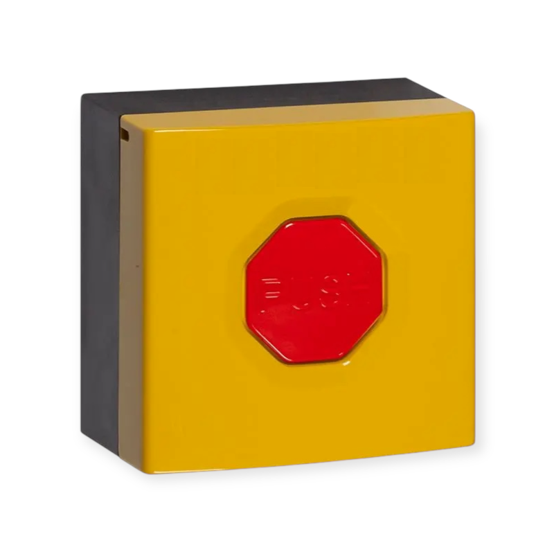 STI pulsdrukker, gele behuizing met rode knop SS3-5R04