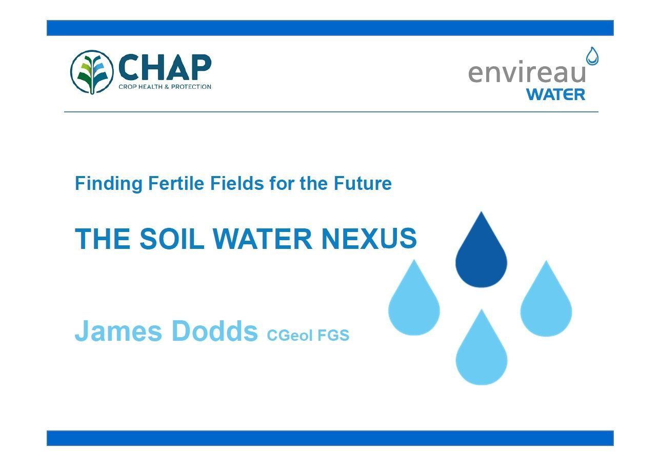 Finding Fertile Fields for the Future - The Soil Water Nexus
