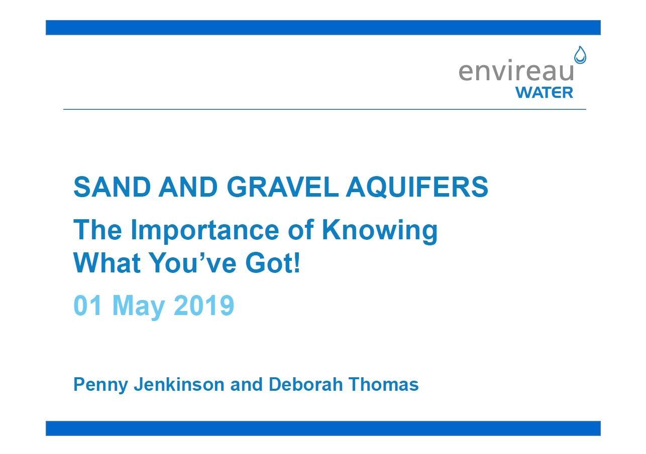 Sand and Gravel Aquifers - The Importance of Knowing What You've Got