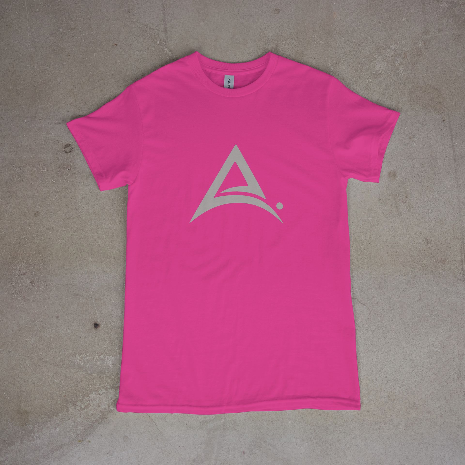 Pink t-shirt with A Rebel logo on front and A Rebel on back.
