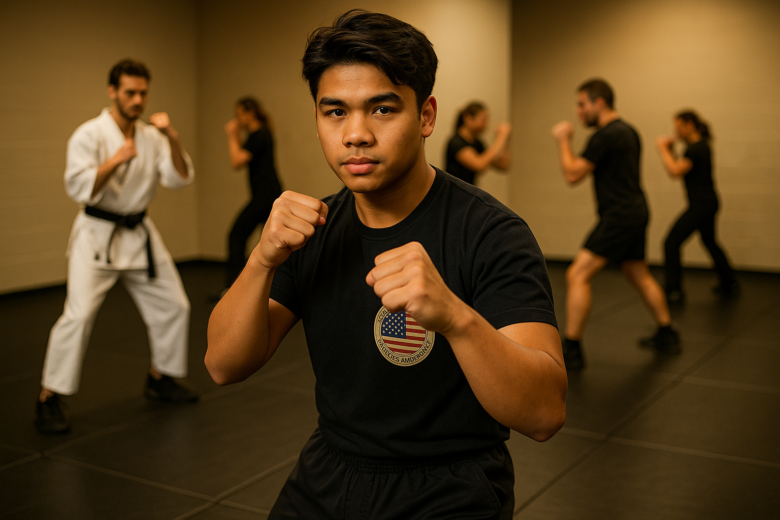 A group of people are practicing martial arts at Freedom Martial Arts in Sherman TX