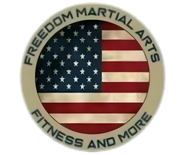 A logo for freedom martial arts fitness and more
