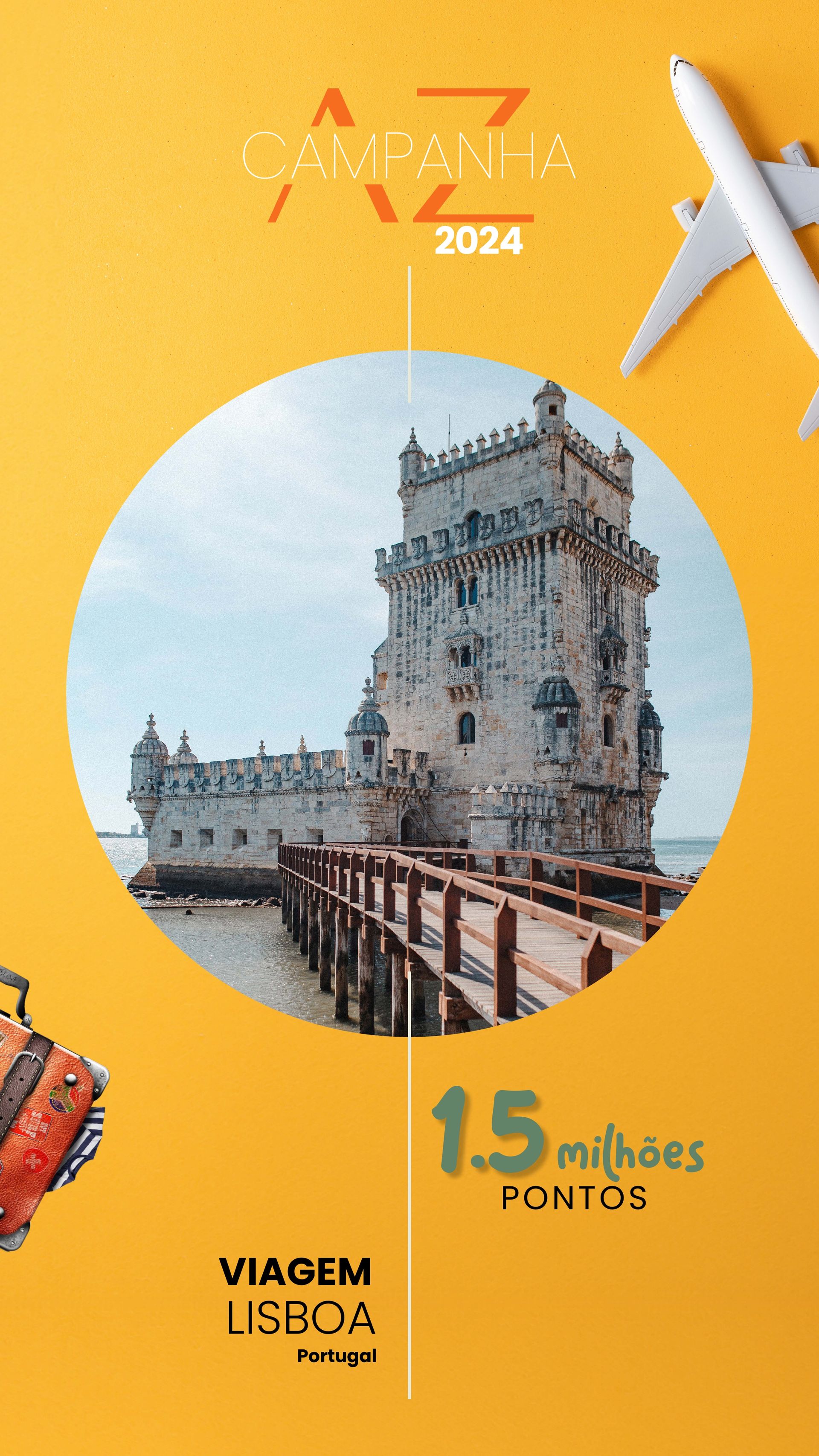 Uma imagem de um castelo e um avião em um fundo amarelo