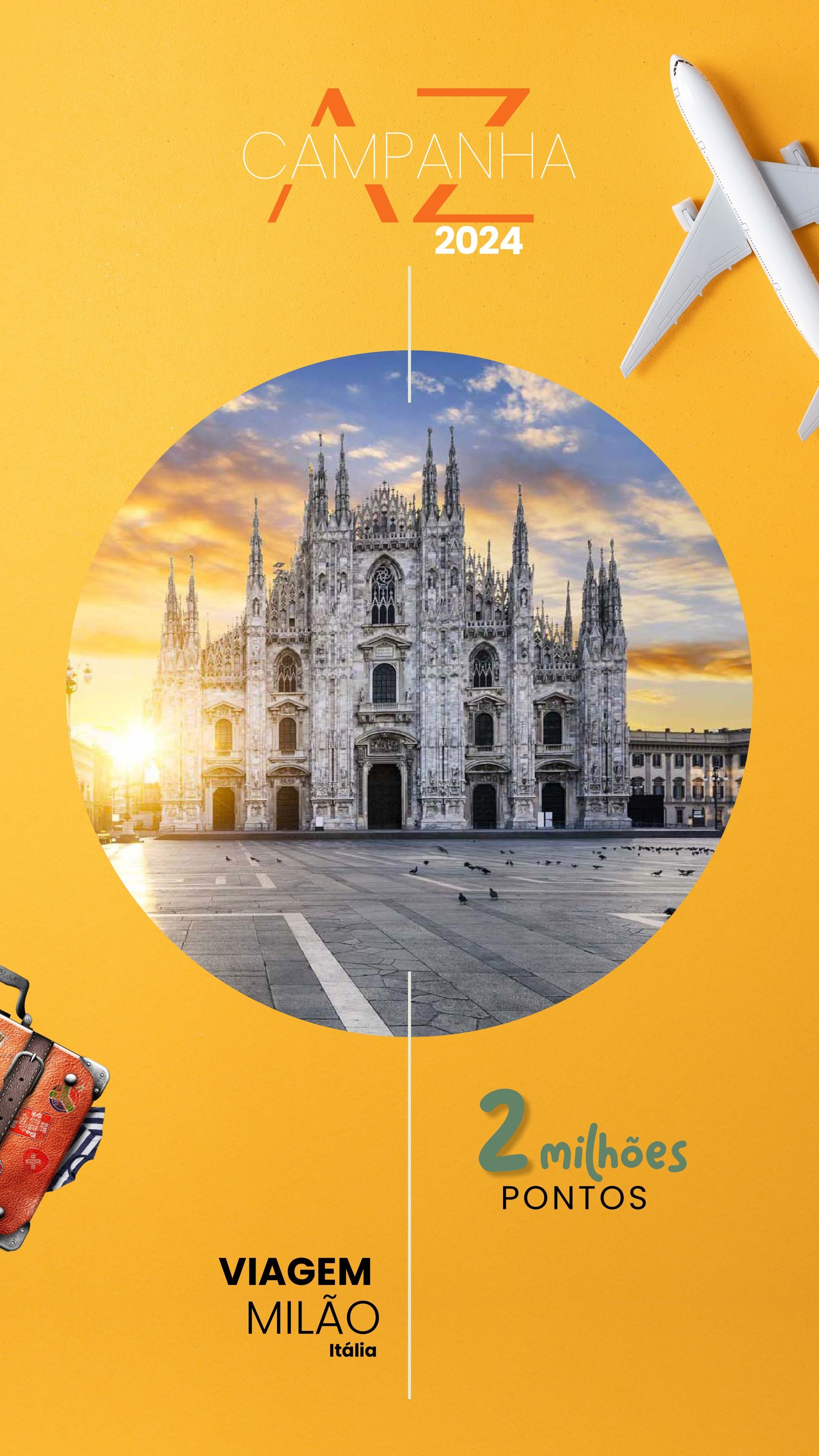 Uma foto de uma catedral e um avião em um fundo amarelo