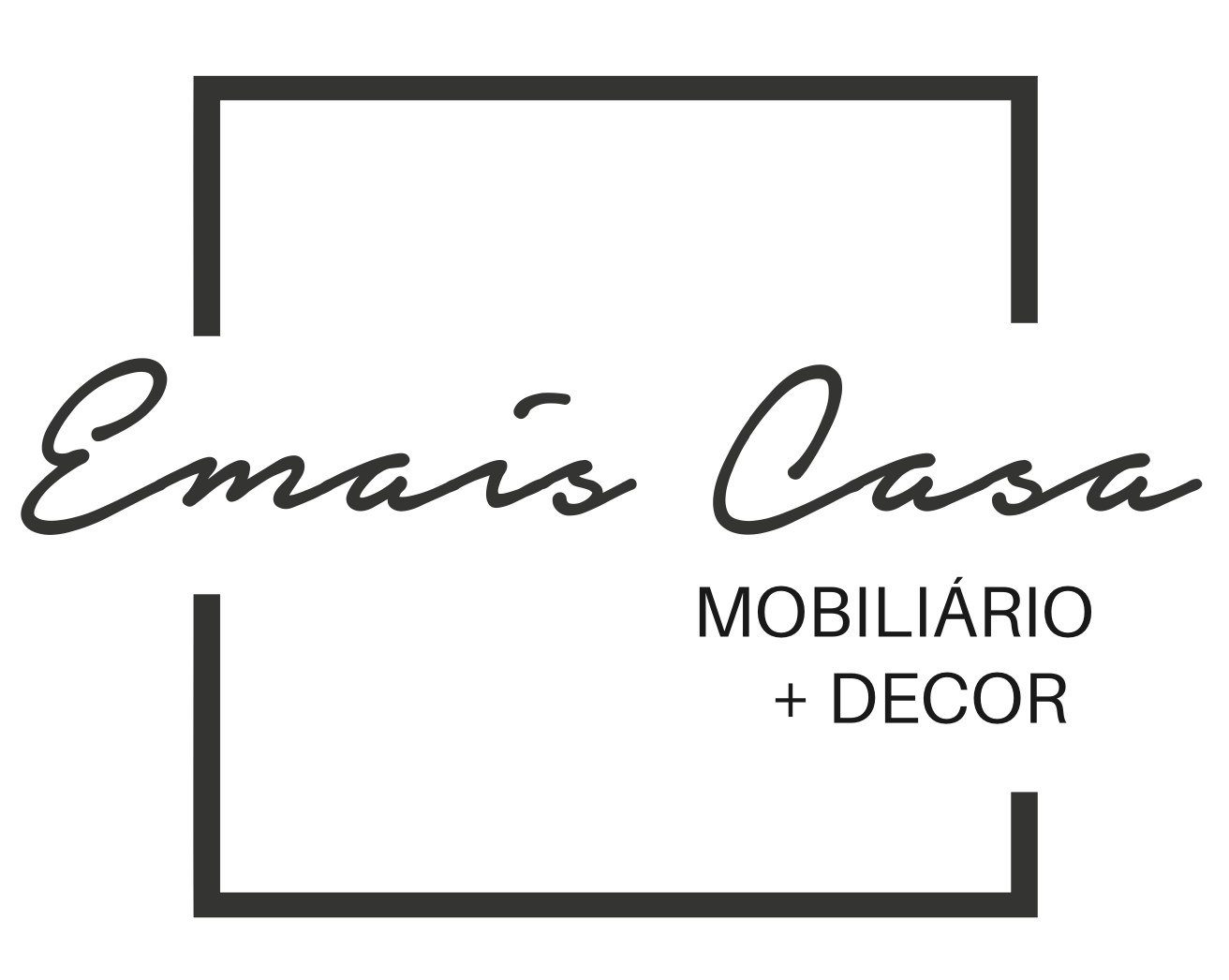 Um logotipo em preto e branco para uma empresa chamada emais casa.